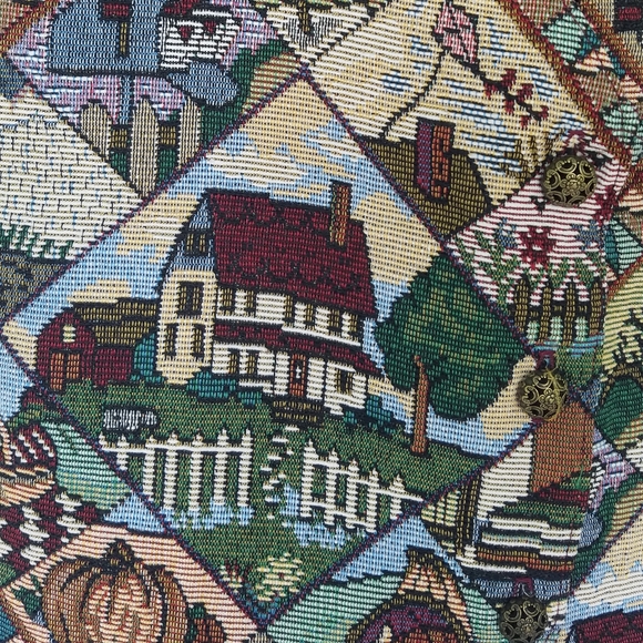 Vintage Womens Bobbie Brooks Tapestry Vest Seasons Of The Year - Picture 6 of 9